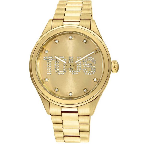 Reloj analógico TOUS 200351112 T-Logo mujer con brazalete de acero IPG dorado 316L